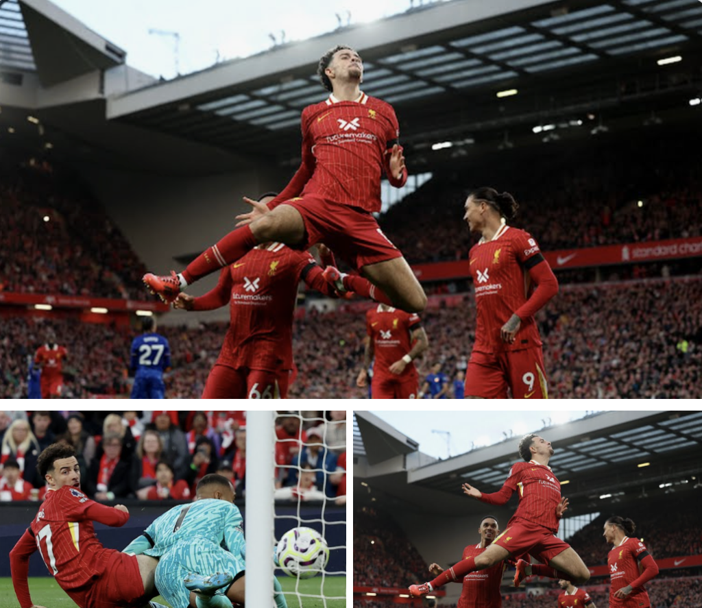 Curtis Jones scores to make it 2-1 at Anfield - Photos Credit : REUTERS