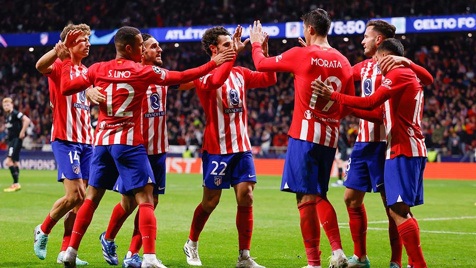 Atletico Madrid players rejoicing