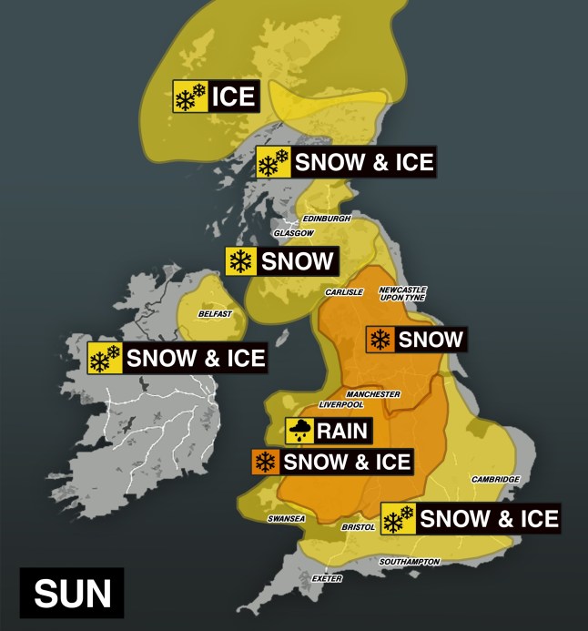 The Met office issued a weather warning (Photo Credit: Getty)