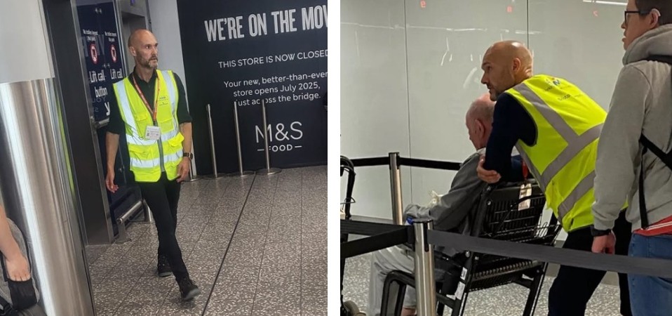 Luke Williams talks taking a job as a customer care assistant at Bristol Airport (Photo credit:X)