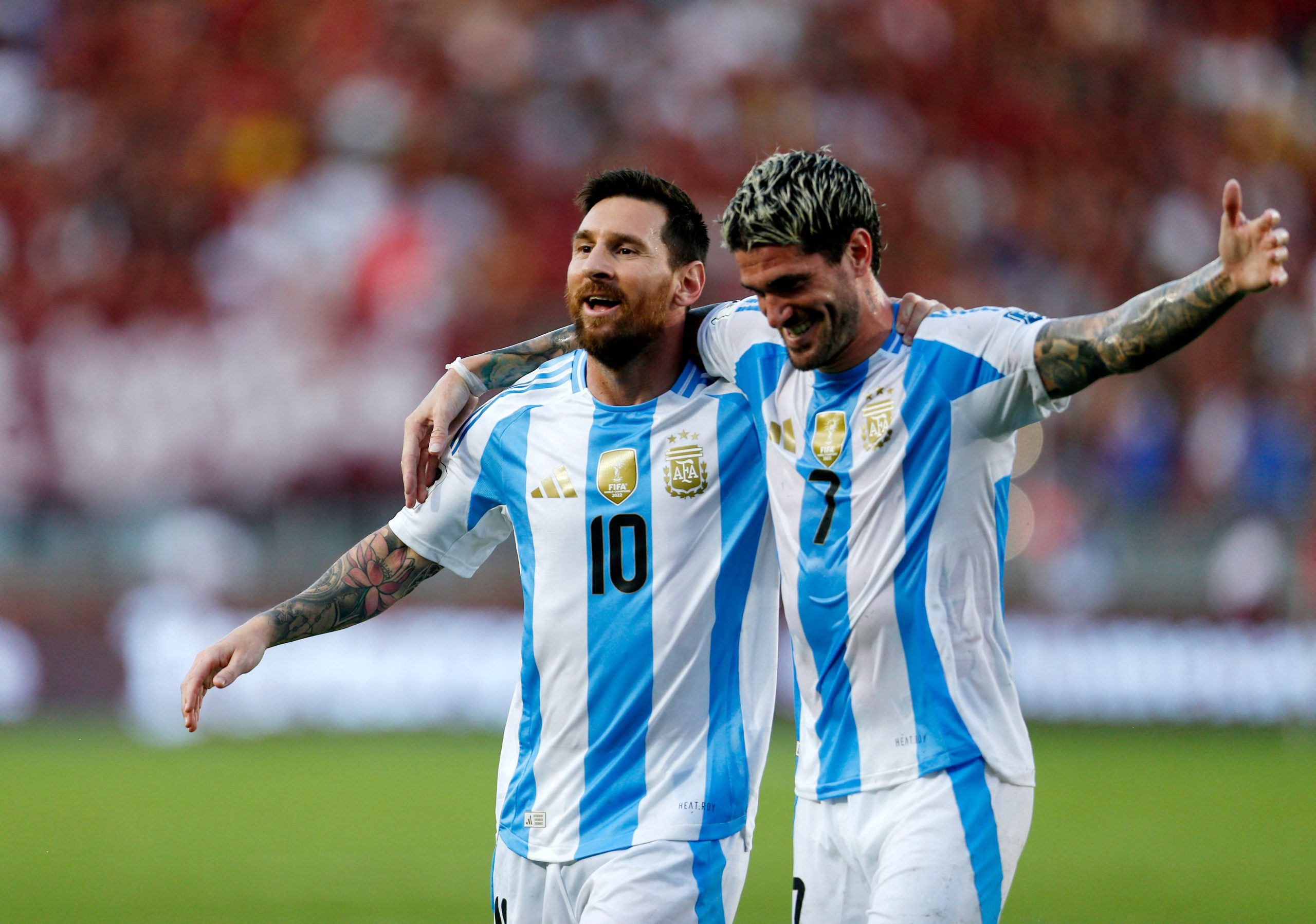 Lionel Messi and Rodrigo De Paul (Photo Credit: Getty)