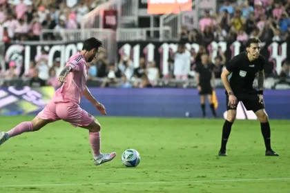 MessiMessi scoring a freekick against Nashville SC (Photo Credit: Getty Images)