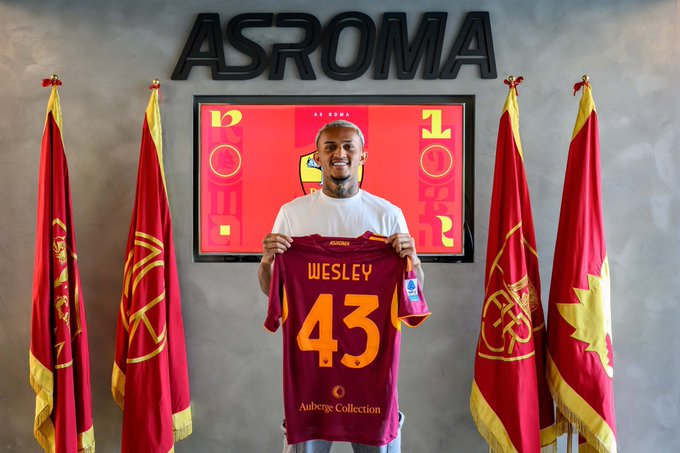 Roma Wrap Up Wesley França Deal from Flamengo After Intense Negotiations 23 AS Roma new signing Wesley França (Photo Credit: AS Roma Media)