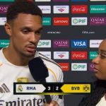 Trent Alexander-Arnold speaking to DAZN correspondent (Credit: DAZN via Getty Images)