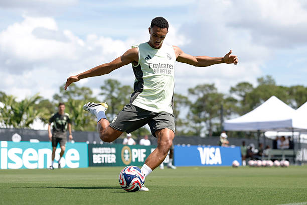 Trent Alexander-Arnold player of Real Madrid is training (Photo by Pedro Castillo/Real Madrid via Getty Images)