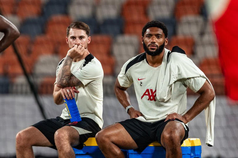 Liverpool star Alexis Mac Allister and Joe Gomez (Photo by Nikki Dyer - LFC/Liverpool FC via Getty Images)