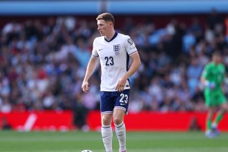 Elliot Anderson played for 90 minutes during his debut game for England. (Photo credit: England media).