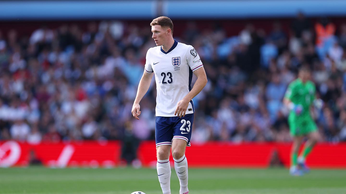 Elliot Anderson played for 90 minutes during his debut game for England. (Photo credit: England media).