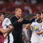 Thomas Tuchel during England's 5-0 win over Serbia at Belgrade last Tuesday. (Credit: England media).