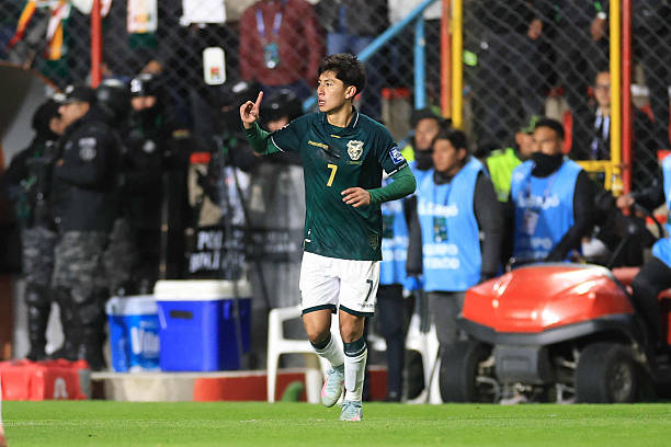 Miguel Terceros celebrates his goal for Bolivia. Photo credit: Bolivia media.