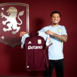 Jadon Sancho during his unveiling at Aston Villa this week. (Photo Credit: Aston Villa media)