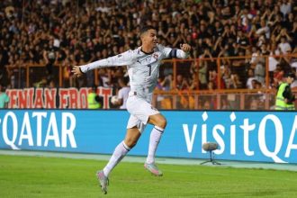 Cristiano Ronaldo celebrates his goal for Portugal. Photo Credit: FIFA media