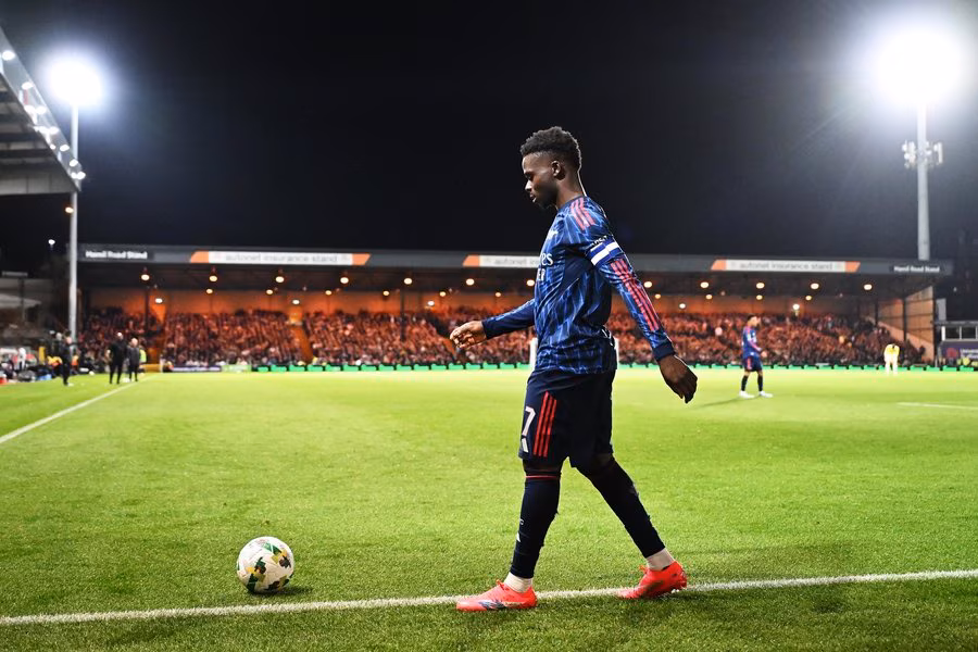 Bukayo Saka against Port Vale (Arsenal website)