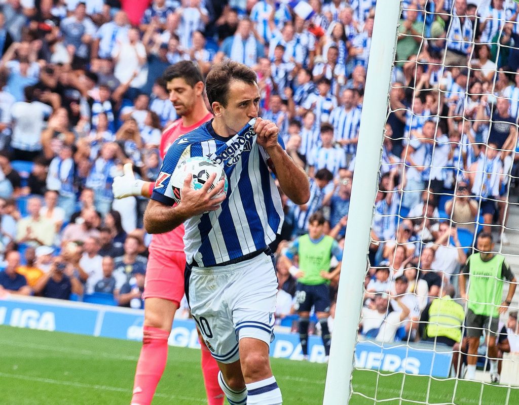 Pablo Marin scored a consolation goal for Real Sociedad. (Credit: @RealSociedad).