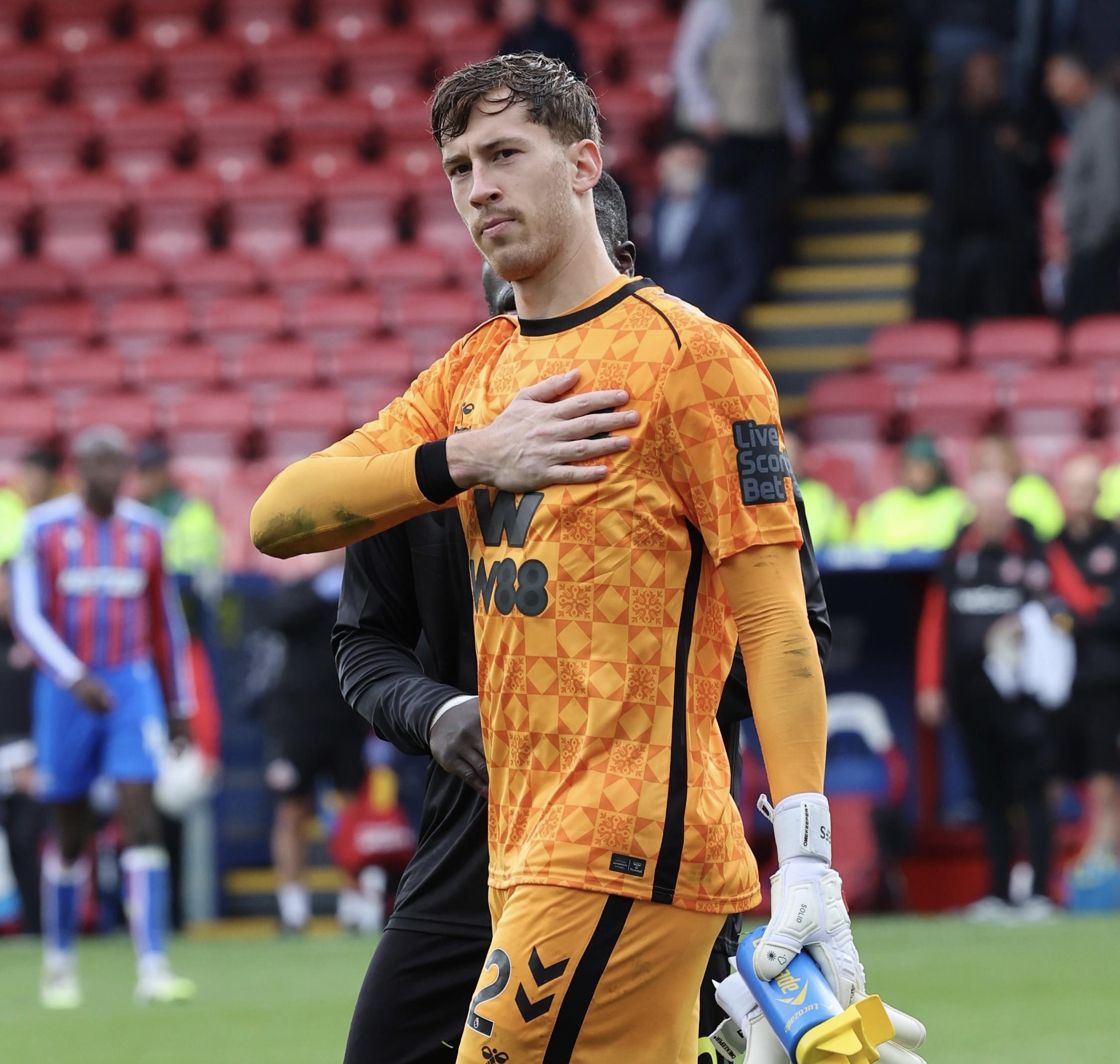 Sunderland goalkeeper Robin Roefs after making six saves against Crystal Palace on Saturday. (Credit: @SunderlandAFC on X).