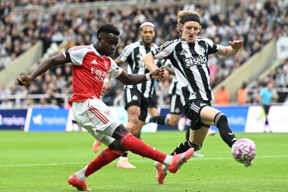 Bukayo Saka in action for Arsenal against Newcastle (Photo Credit: Arsenal X handle)
