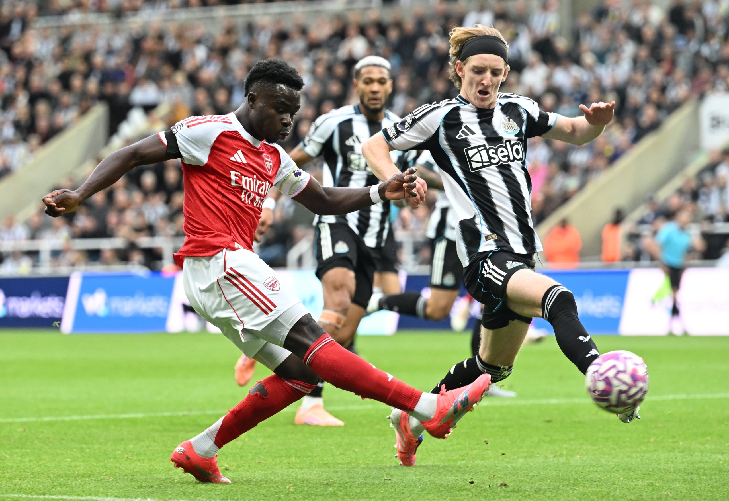 Bukayo Saka in action for Arsenal against Newcastle (Photo Credit: Arsenal X handle)