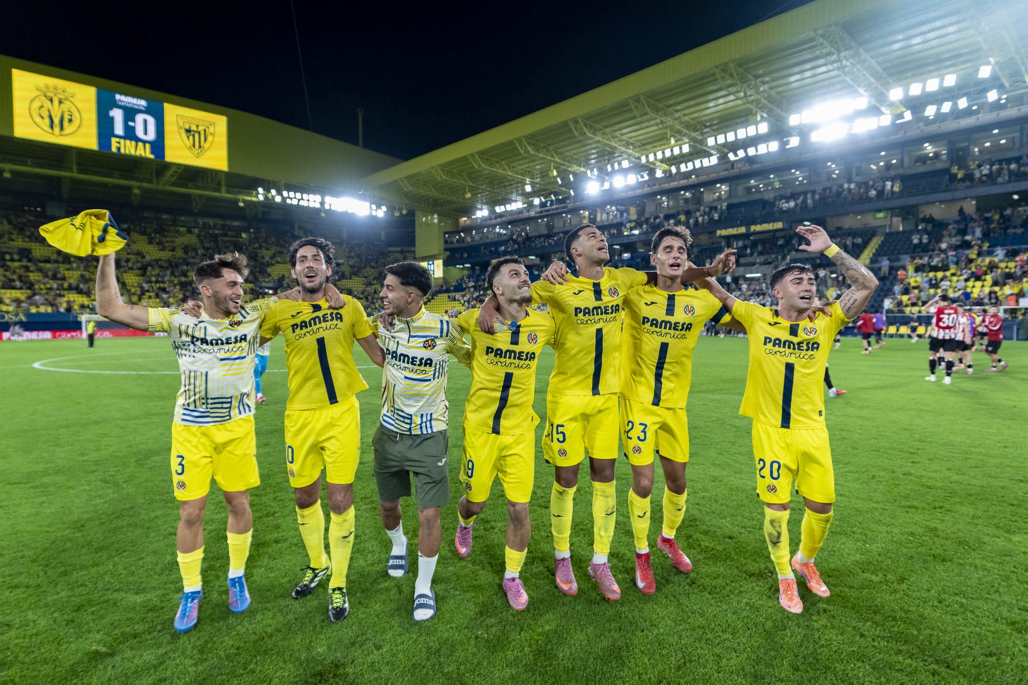 Villarreal players celebrating (Photo Credit: Villareal X handle)