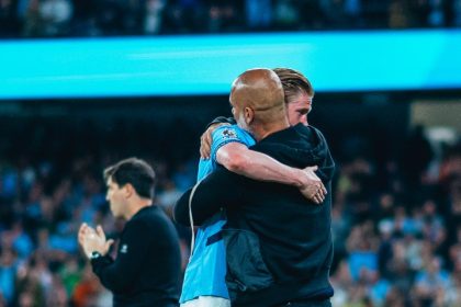 Pep Guardiola and Kevin De Bruyne (Photo Credit: Manchester City via X)