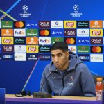 Hakimi starts for PSG tonight. (Credit: PSG media on X).