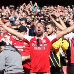 Arsenal fans celebrating Gabriel's goal (Photo: Arsenal media)
