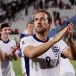 Harry Kane clapping to fans after England's 5-0 win over Serbia on Tuesday. (Credit: England website).