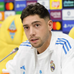Fede Valverde speaking at the UCL press conference (Photo Credit: Real Madrid website)