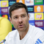 Xabi Alonso speaking to the press ahead of the game against Kairat Almaty (Photo Credit: Real Madrid website)