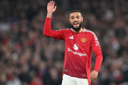 Noussair Mazraoui. Photo credit: Man United media