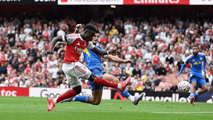 Saka wins Arsenal's goal of the month for August. (Credit: Arsenal media)