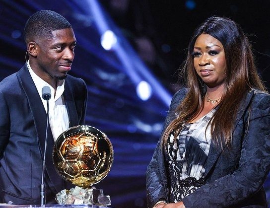 Ousmane Dembele and his Mum (Credit: Ballon d’Or via X)