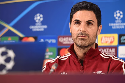 Mikel Arteta during UCL press conference (Photo Credit: Arsenal website)