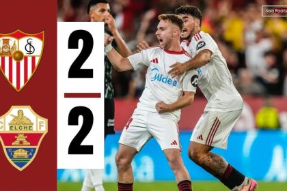 Sevilla played a 2-2 draw against Elche at the Ramon Sanchez Stadium on Friday evening. (Credit: Softfootball)