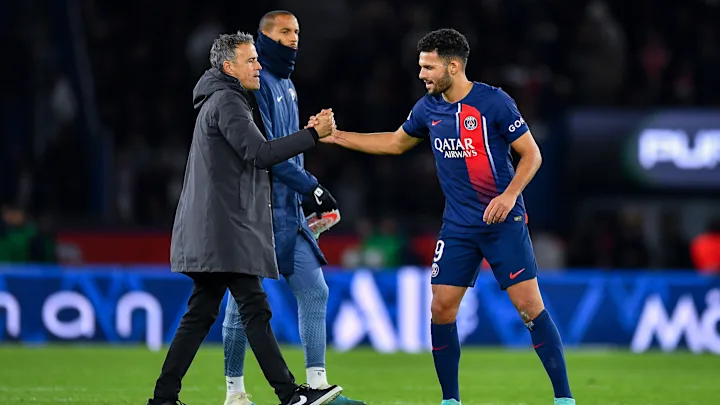 Luis Enrique and Goncalo Ramos (Photo Credit: PSG website)