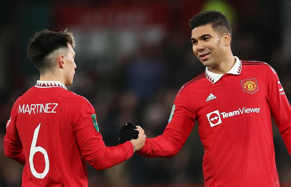 Casemiro and Lisandro Martinez (Photo Credit: Manchester United X handle)