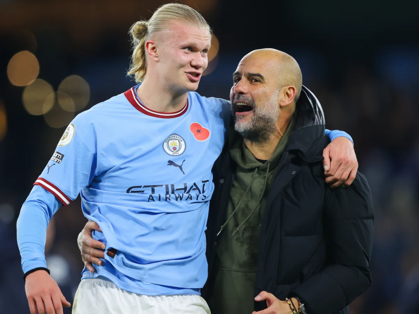 Erling Halaand and Pep Guardiola (Photo Credit: Manchester City X handle)