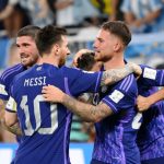 Alexis Mac Allister and Lionel Messi celebrate a goal. Photo credit: Argentina media.