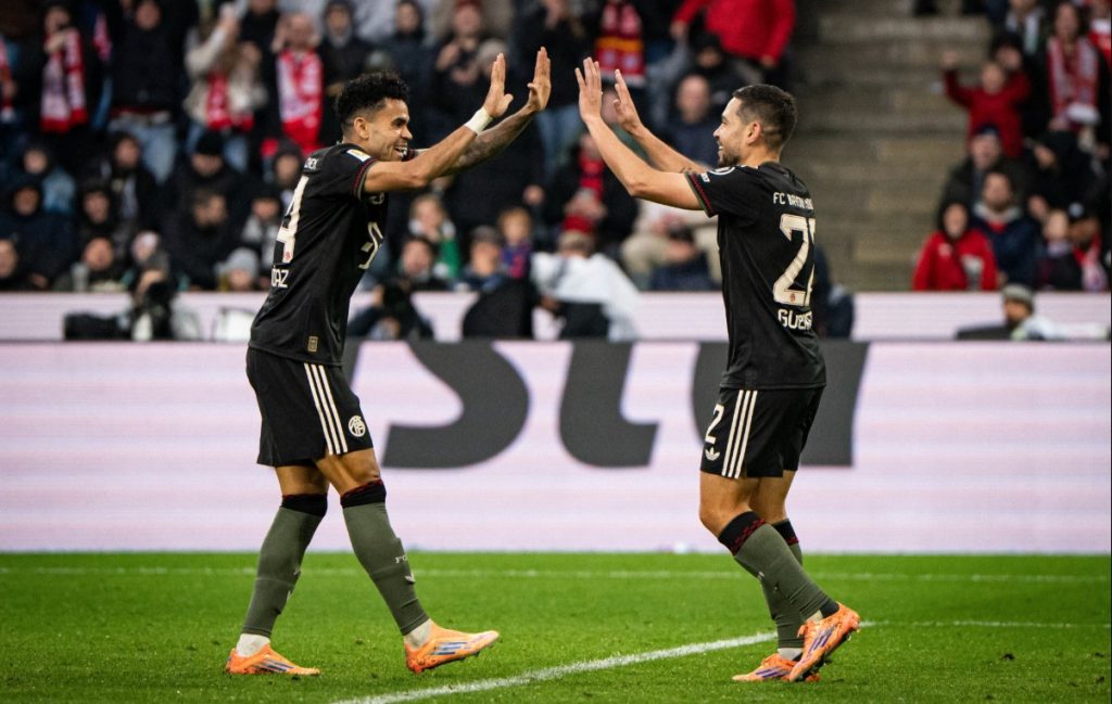 Bayern Munich players celebrate a goal. Photo credit:Bayern Media