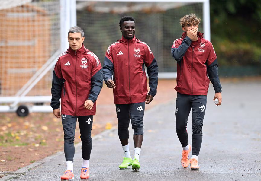 Arsenal players training ahead of the game against Atletico Madrid (Photo Credit: Arsenal website)