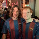 Ed Sheeran and Carles Puyol. Photo Credit: Barcelona Media.