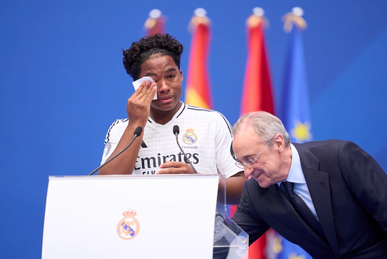 Endrick in tears. Photo credit: Real Madrid media.