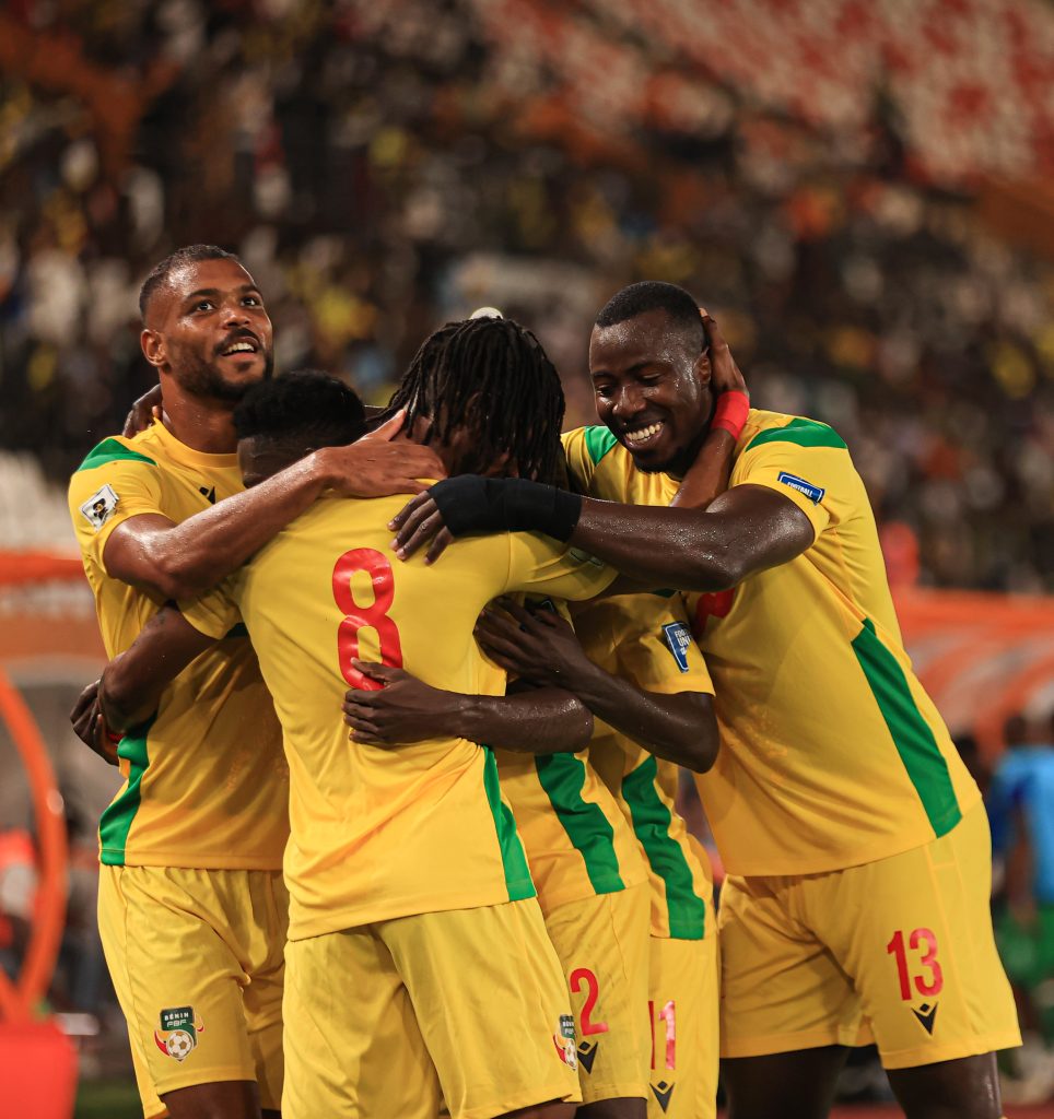 Benin Republic players Celebrate after beating rwanda (Photo Credit: Benin football X handle)