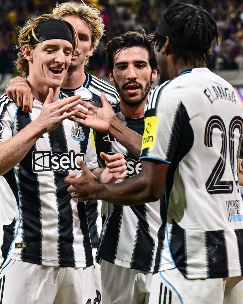 Newcastle Players Celebrating (Photo Credit -Official X handle)