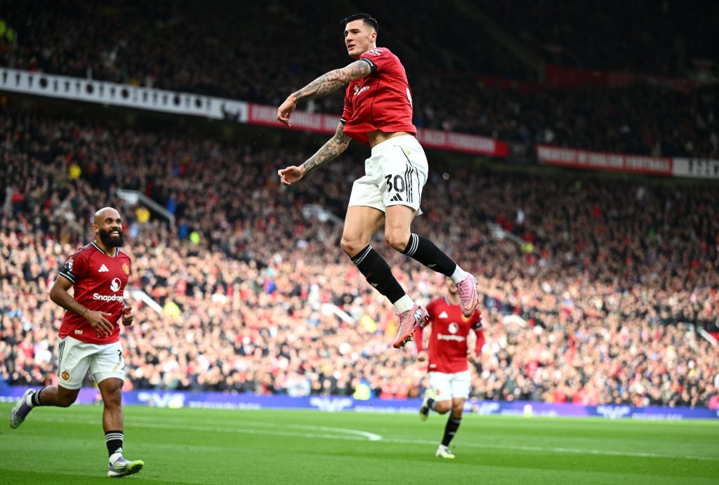 Benjamin Sesko scores his first goal at Old Trafford (Photo Credit: Manchester United X handle)