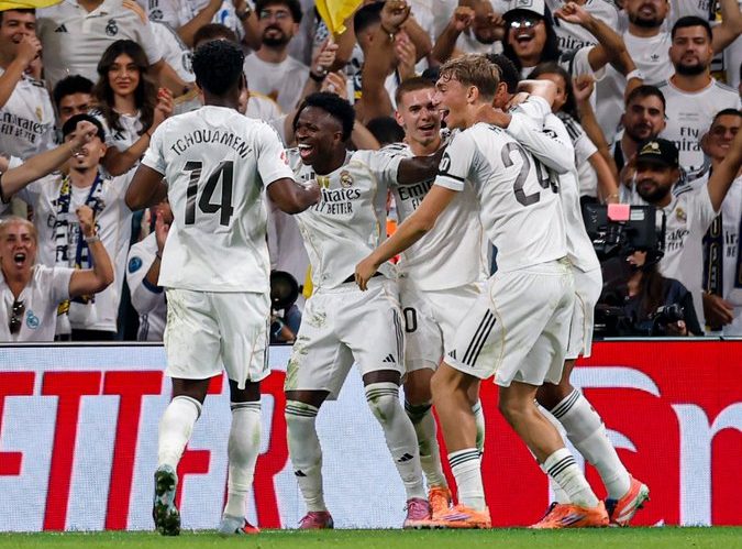 Real madrid Players Celebrate (Real Madrid via X)