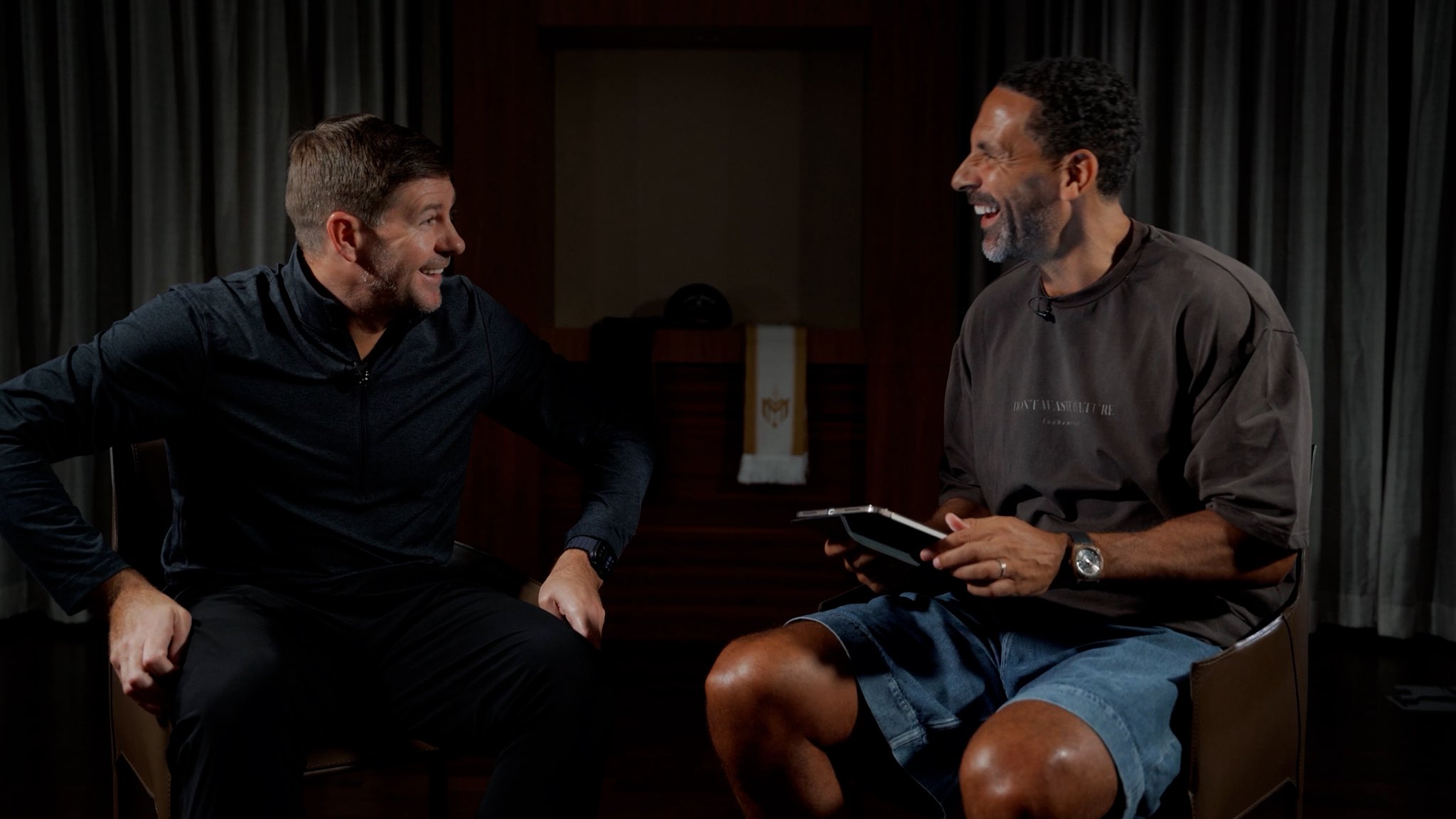 Steven Gerrard and Rio Ferdinand (Photo Credit: Rio via X)