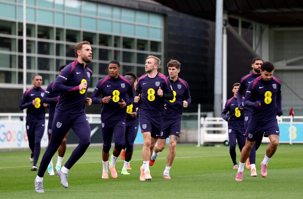 England players in training ahead of the game against Wales (Photo Credit: England X handle)