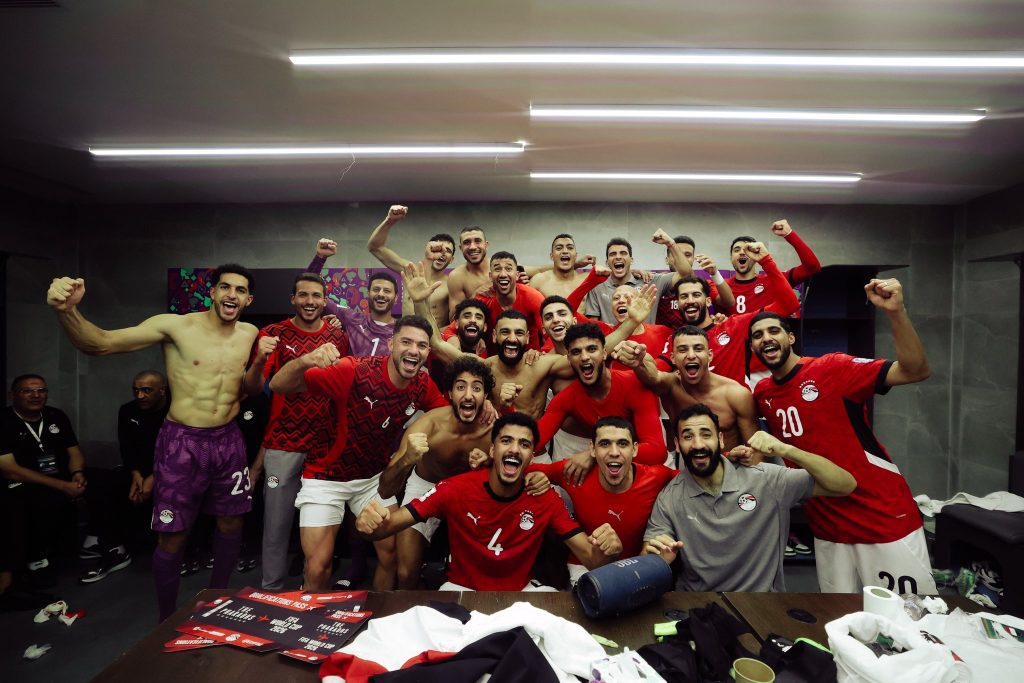 Egypt players celebrate after qualification (Photo Credit: Mo salah X handle)