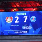PSG scoreboard against Bayer Leverkusen (Photo Credit: PSG X handle)