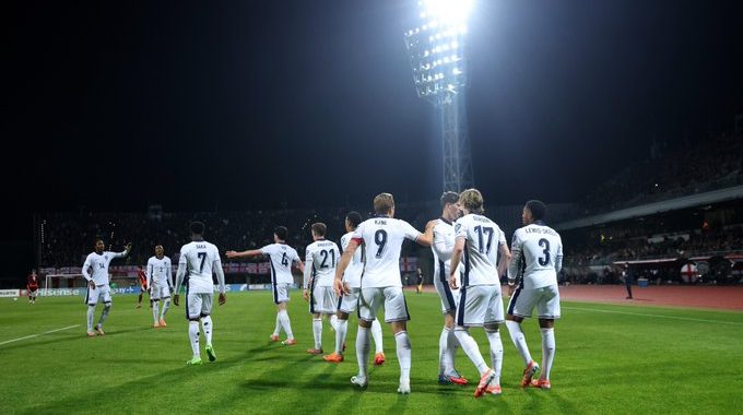 England Players Celebrating a goal (Photo Credit: England via X)